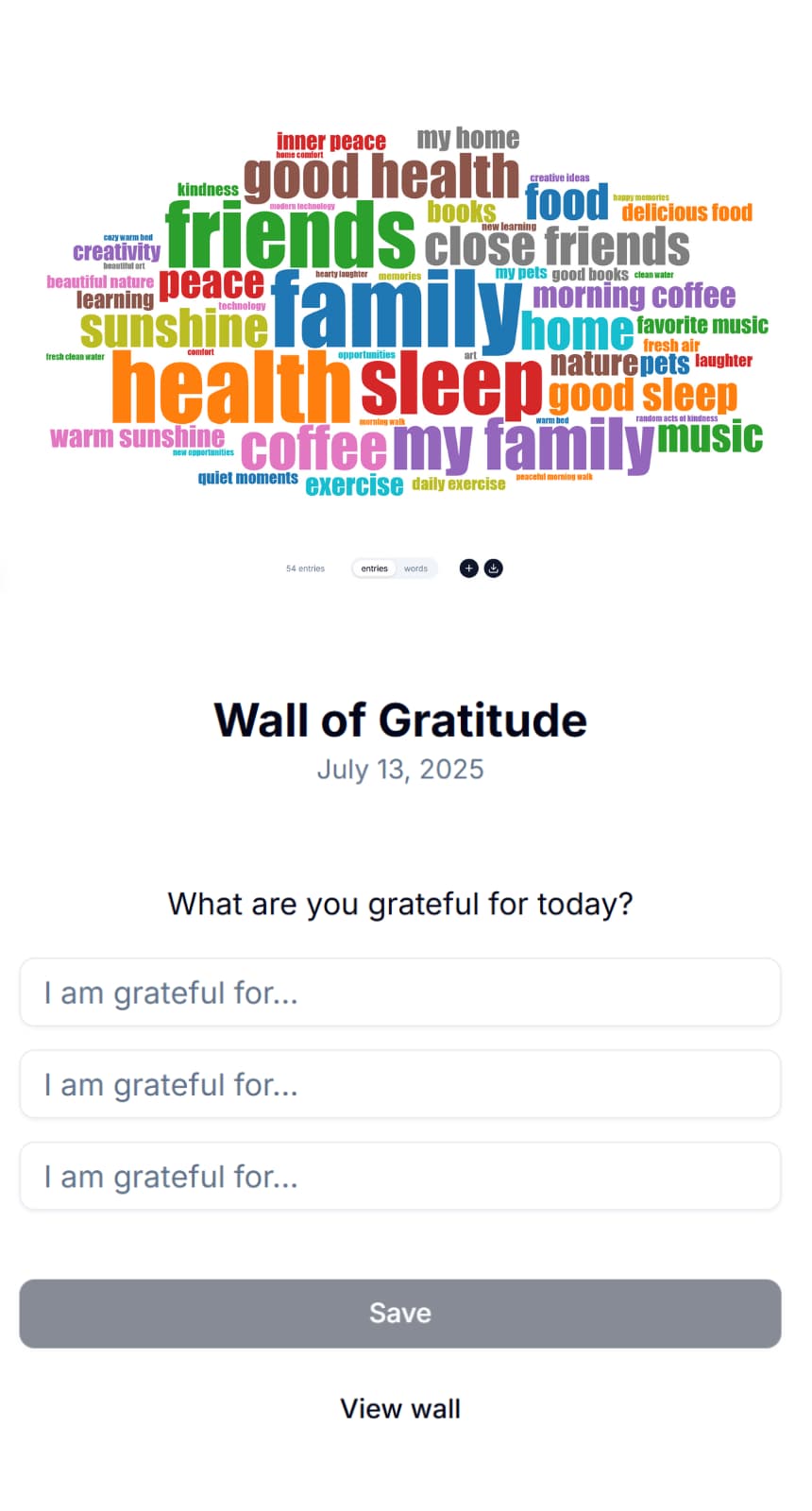 Wall of Gratitude